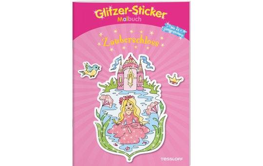 Glitzer-Sticker-Malbuch - Zauberschloss - mit 45 Glitzerstickern 