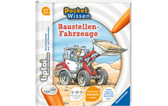 tiptoi® Buch - Pocket Wissen - Baustellen-Fahrzeuge 