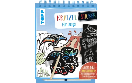 Kratzel-Stickerbuch - Für Jungs 