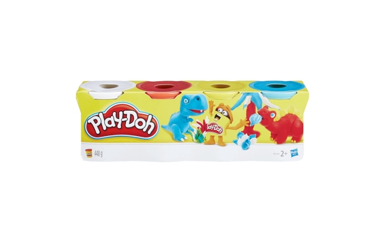 Play-Doh - 4er Pack Knete - blau/gelb/rot/weiß 