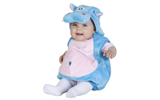 Baby Kostüm Plüsch Hippo, blau 