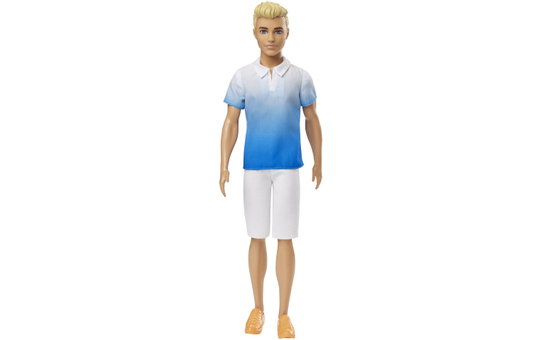 Barbie Fashionistas Puppe Ken in weiß-blauen Poloshirt