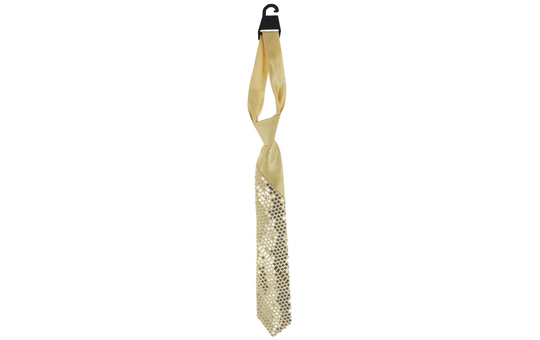 Krawatte mit Pailletten - für Erwachsene - gold 