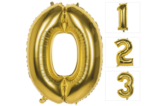 Folienballon - Goldene Zahl - 0 bis 9 