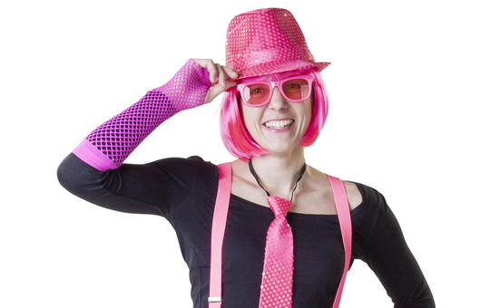 Fedora - aus Polyester - für Erwachsene - in pink 