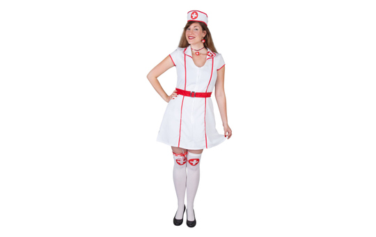 Kostüm - Krankenschwester - für Erwachsene - 3-teilig - Größe 34