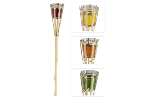 Gartenfackeln Aus Glas – Set Mit 4 Stück, 340 Ml, Citronella, Höhenverstellbar Bis 152 Cm