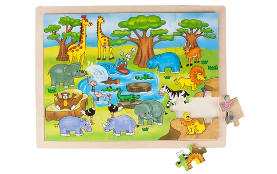Besttoy - Großes Holzpuzzle - Safariparty - 48 Teile 