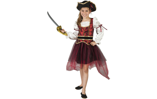 Kostüm - Piratenprinzessin - für Kinder - 2-teilig - Größe 134/140