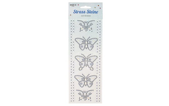 Mica Living - Strass Sticker Schmetterling - weiß 