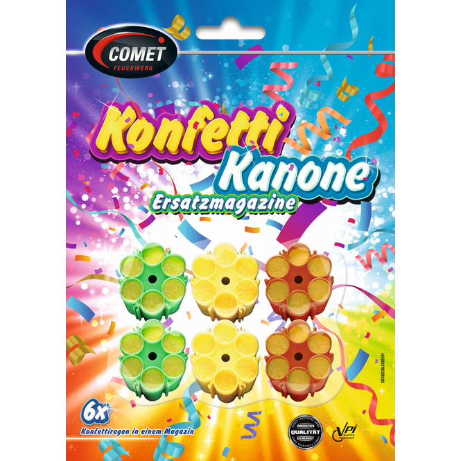 Folat Konfetti Kanone Shimmer – 3-teiliges Set, Ca. 15 Cm, Für Partys & Feiern