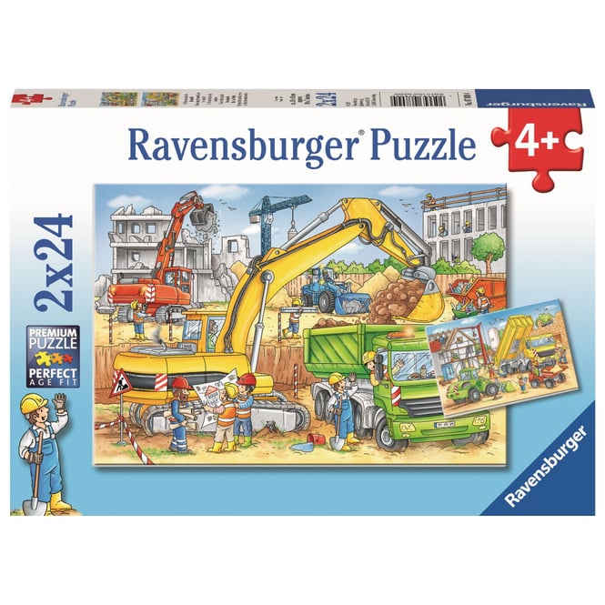 Puzzle-Box - Viel zu tun auf der Baustelle - 2x 24 Teile