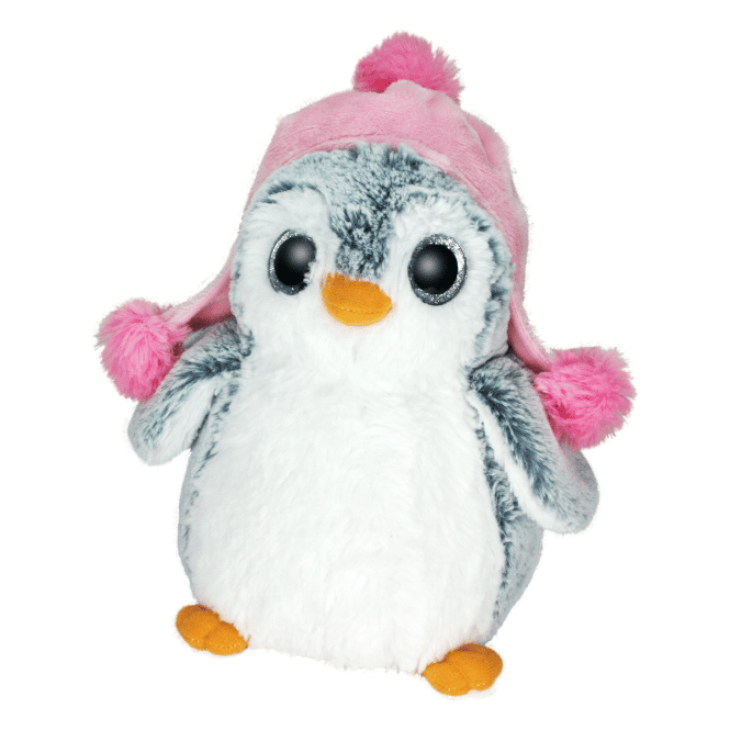 Pinguin Kuscheltier mit rosa Mütze, ca. 25 cm 