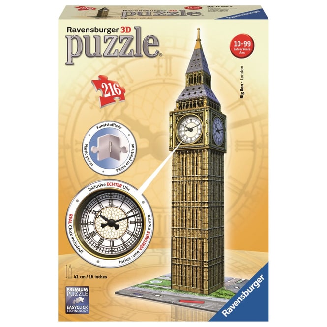 3D Puzzle-Bauwerke - Big Ben mit Uhr - 216 Teile 