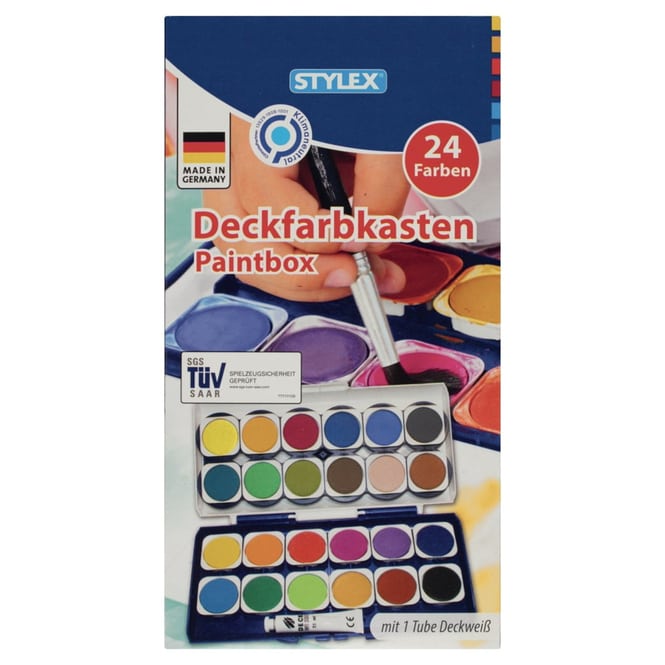 Stylex - Deckfarbkasten mit 24 Farben 