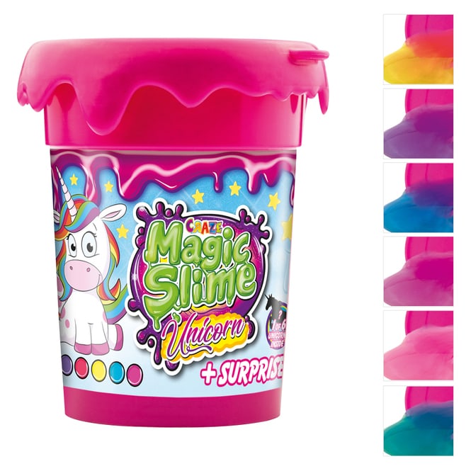 Magic  Slime - Glitzerschleim mit Sammelfigur Einhorn - verschiedene Farben - 1 Stück 