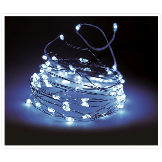 20er LED-Lichterdraht - ca. 95 cm -  kaltweiß