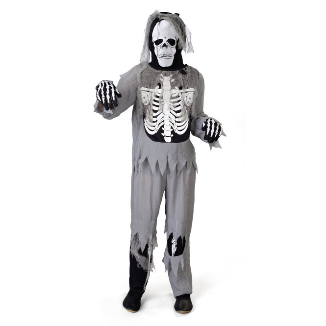 Kostüm - Skelett - für Kinder - 4-teilig - verschiedene Größen 