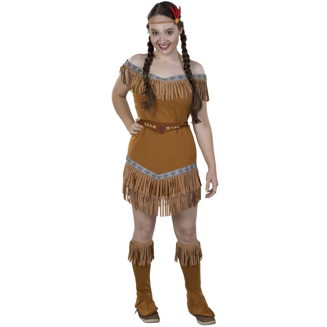 Kostüm - Indianerin - für Erwachsene - 4-teilig - Größe 34