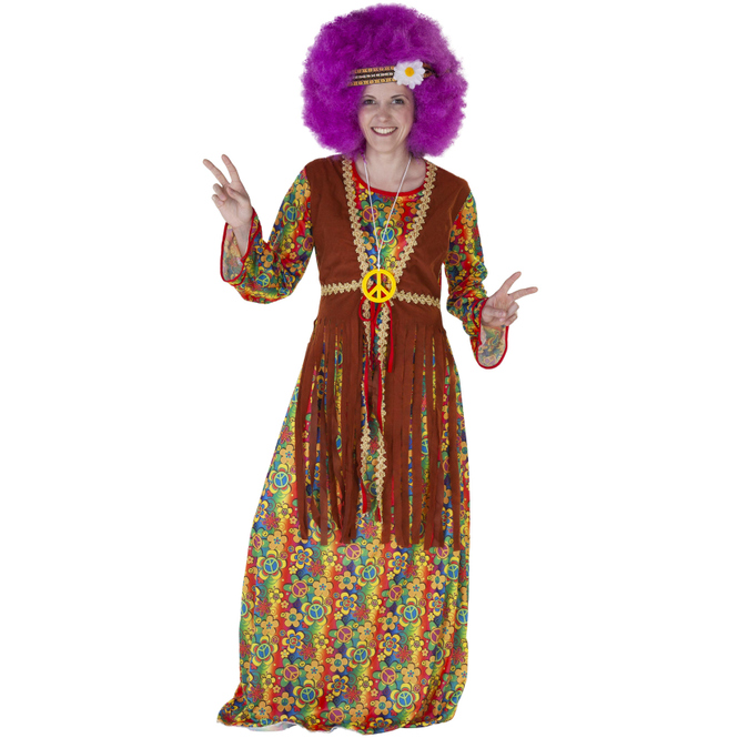 Kostüm - Hippie-Lady - für Erwachsene - 3-teilig - Größe 40/42
