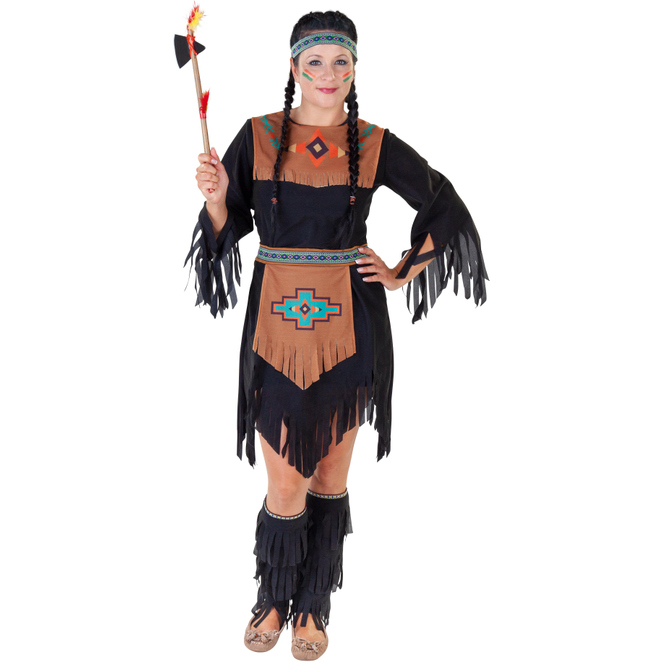 Kostüm - Indianerin - für Erwachsene - 3-teilig - Größe 40/42