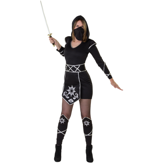 Kostüm - Ninjalady - für Erwachsene - 4-teilig - Größe 40/42