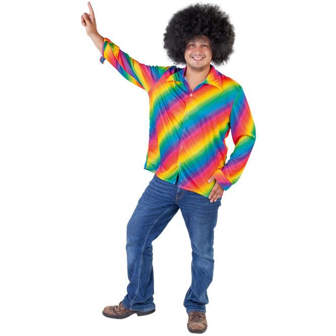 Kostüm - Regenbogen-Hemd- für Erwachsene - Größe 52/54