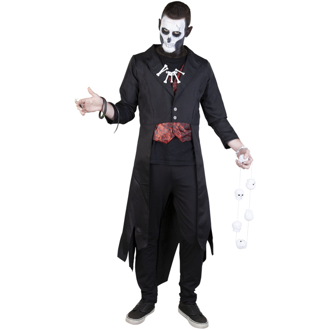 Kostüm - Voodoomann - für Erwachsene - 6-teilig - verschiedene Größen 