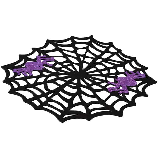 Platzmatte - Spinnenweben - aus Filz - Ø = ca. 38 cm 