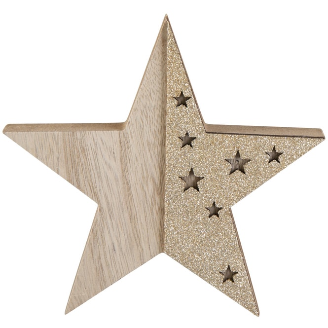 Stern - aus Holz - ca. 15 x 2,5 x 14 cm 