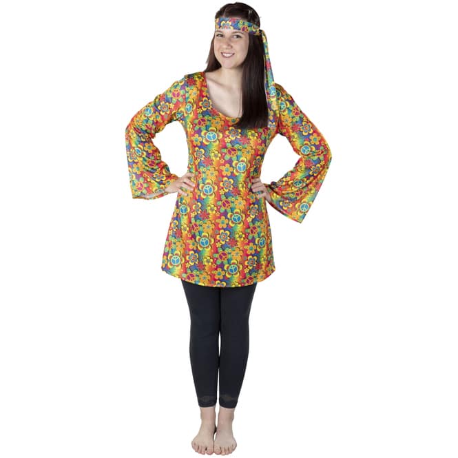 Kostüm - Smiley Hippie - für Erwachsene - 2-teilig - Größe 40/42