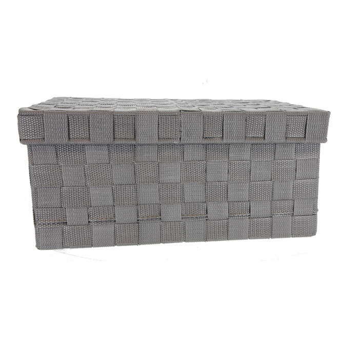 Kiste mit Deckel grau - ca. 39,5 x 28,5 x 19 cm
