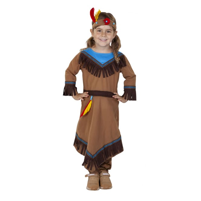 Kostüm - Indianermädchen - für Kinder - 3-teilig - Größe 122/128