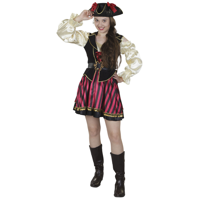 Kostüm - Piratenlady - für Erwachsene - 3-teilig - Größe 36/38