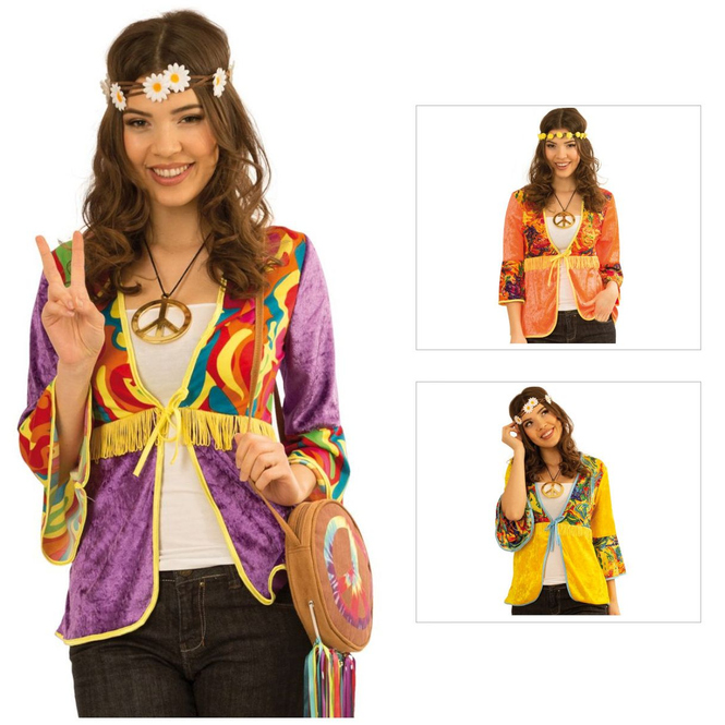 Kostüm - Hippie - für Erwachsene - 1 Stück - Größe 38