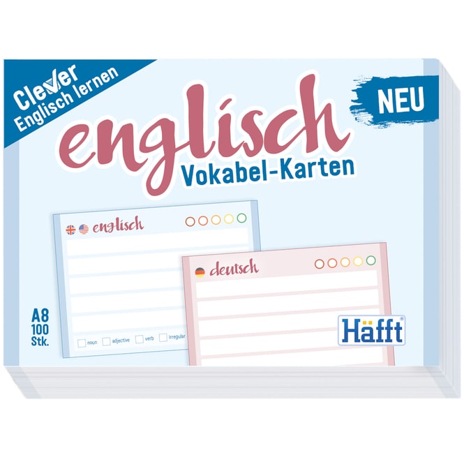 Vokabel-Karten - Englisch - DIN A8 - 100 Stück 