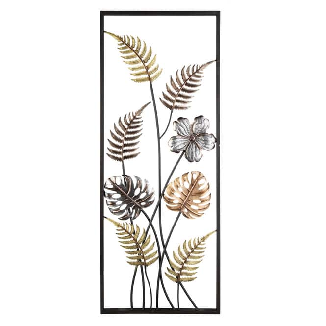Wanddeko - Blätter - ca. 35 x 2,5 x 91 cm 