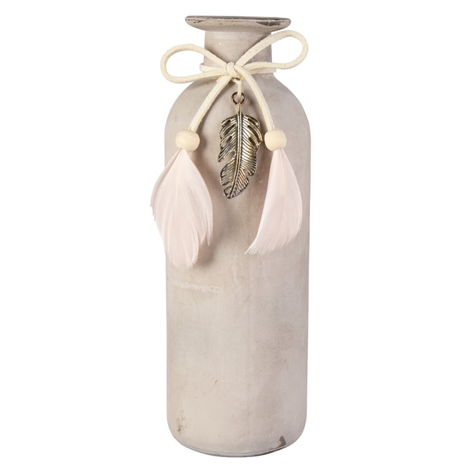 Vase - Federn - aus Glas - ca. 5,5 x 16,5 cm 