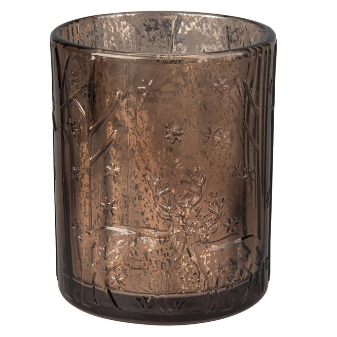 Teelichtglas - Hirsche - ca. 10 x 12,5 cm 