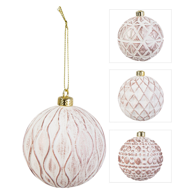 Christbaumkugel - mit Struktur - aus Glas - Ø = ca. 8 cm - 1 Stück