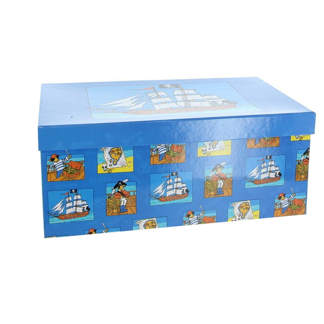 Geschenkbox - XS - Pirat blau - aus Papier - ca. 16 x 9,5 x 5,5 cm