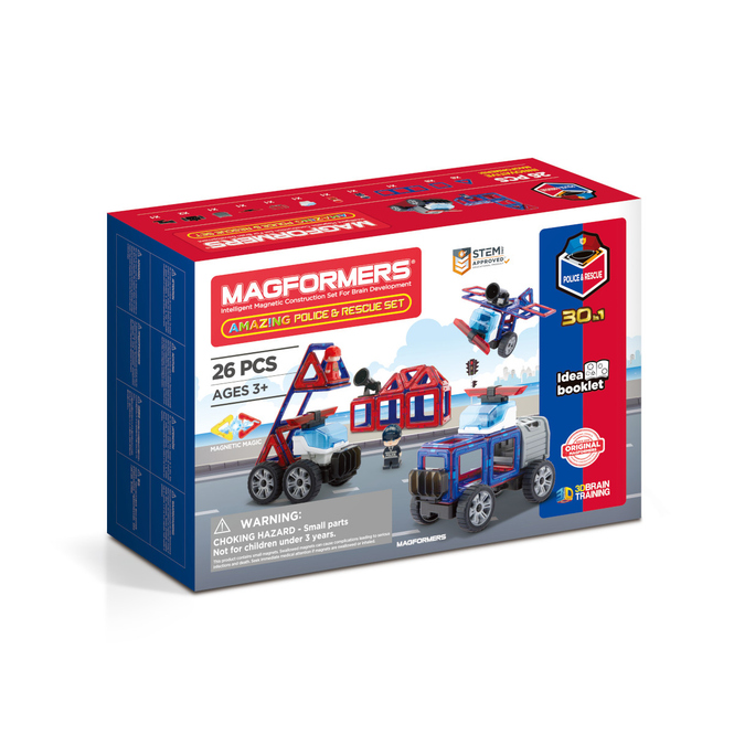 MAGFORMERS - Police & Rescue Set - Magnetspielzeug - 26 Teile 