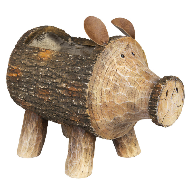 Pflanzgefäß - Schwein - aus Magnesia - ca. 36 x 20,5 x 26 cm