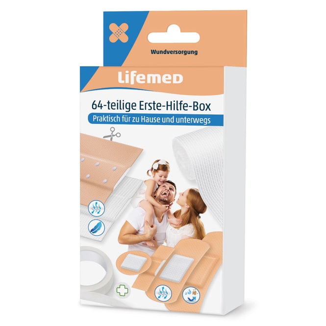 Lifemed® - Erste Hilfe Box - 64teilig 