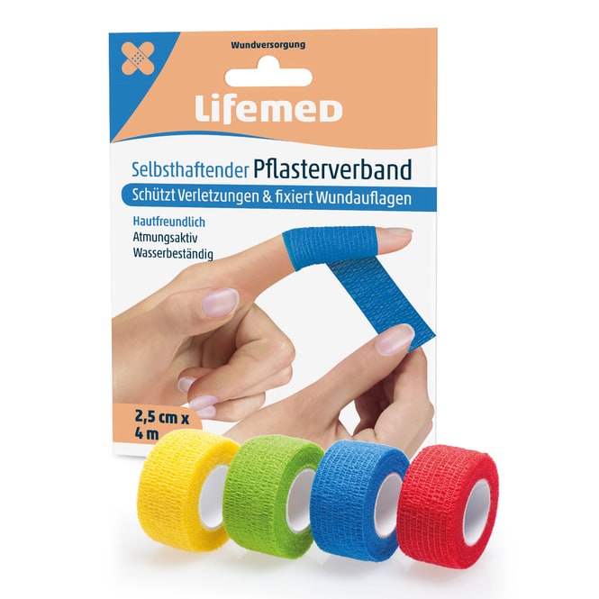 Lifemed® - Pflasterverband einfarbig - ca. 4 m x 2,5 cm - 1 Stück 