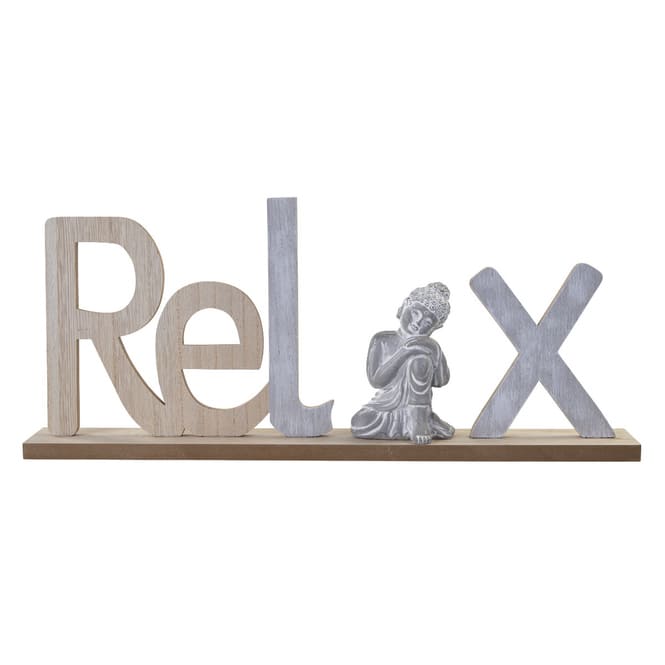Deko-Schriftzug - Relax - aus Holz - ca. 44 x 5 x 19,5 cm 