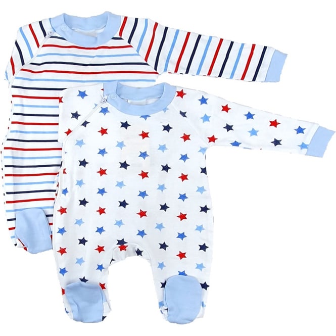 Baby-Pyjama 2er Pack - blau - Größe: 62/68 