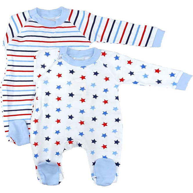 Baby-Pyjama 2er Pack - blau - Größe: 50/56 