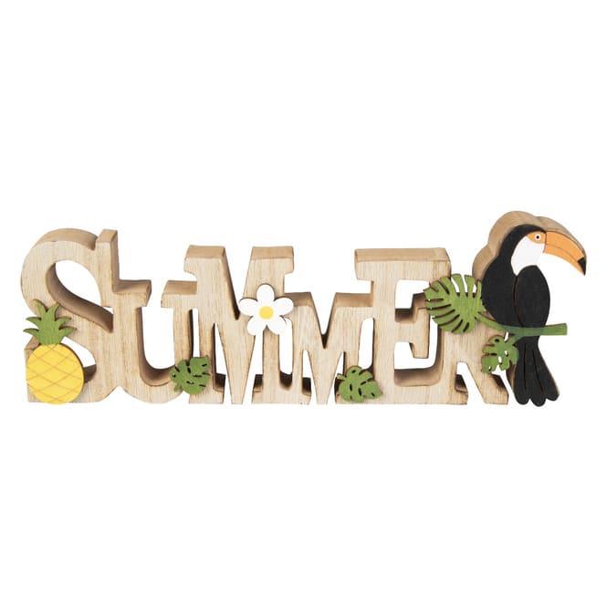 Deko-Schriftzug - Summer - aus Holz - ca. 25 x 2 x 8 5 cm