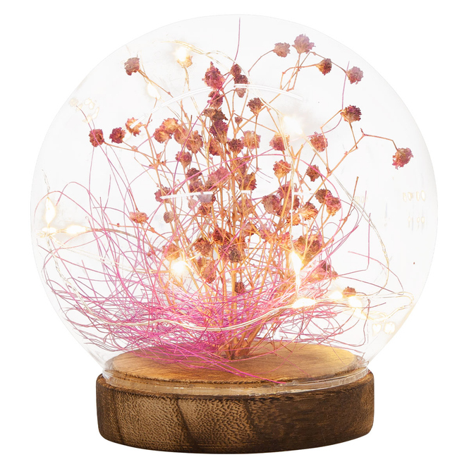 LED-Kugel - Blumen - aus Glas - Ø = ca. 12 cm